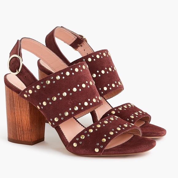 🆕 {J Crew} Stella Embellished Leather/Suede Heels - Picture 4 of 4